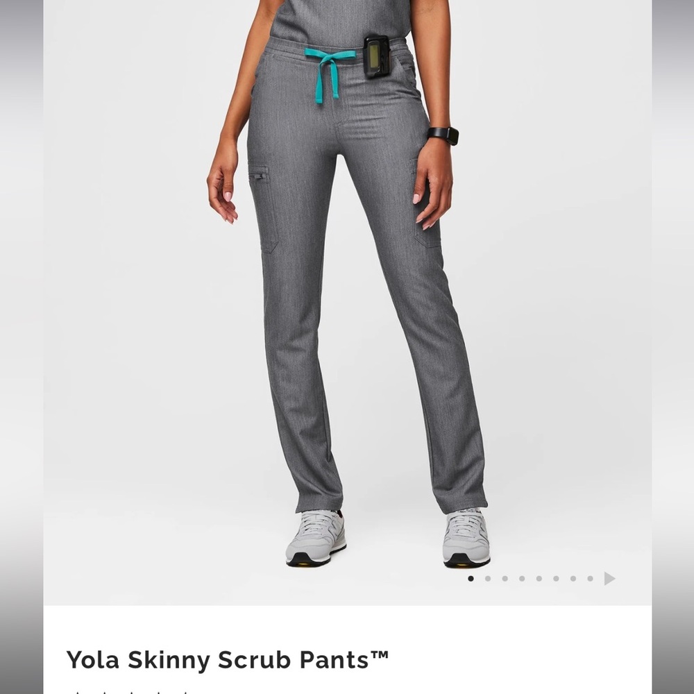 Figs tall/long inseam yola skinny scrub pants - graphite